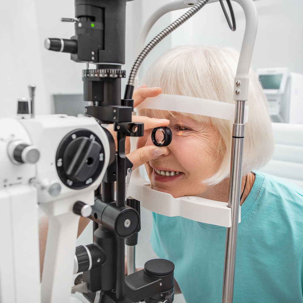 Woman undergoing an eye examination Woman undergoing an eye examination